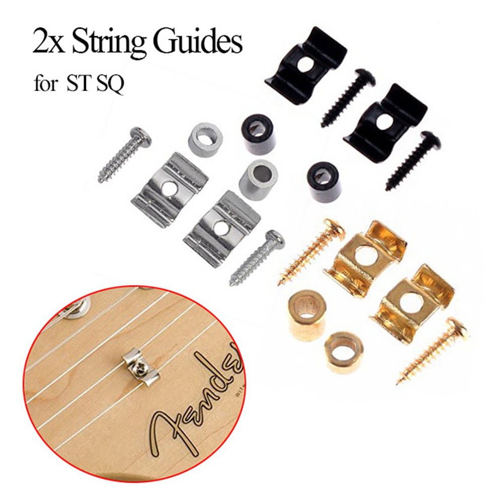 Description Picture 5 of item2pcs Metal Retainers With Screws For Telecaster Guitar String Guides Reduce Friction For ST SQ Electric Guitar Accessories